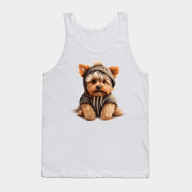 Winter Yorkshire Terrier Dog Tank Top by Chromatic Fusion Studio